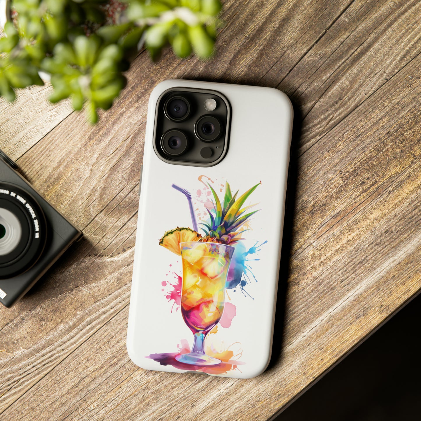 Pina Colada Cocktail Hawaiian Tropical Phone Case, Island Tropics, Wireless Compatible, Protective Cell Phone Case iPhone, Samsung, Pixel