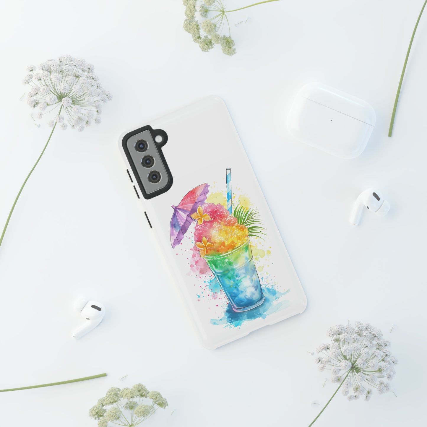 Shave Ice Plumeria Hawaiian Tropical Phone Case, 808, Island Tropics, Wireless Compatible, Protective Cell Phone Case iPhone, Samsung, Pixel