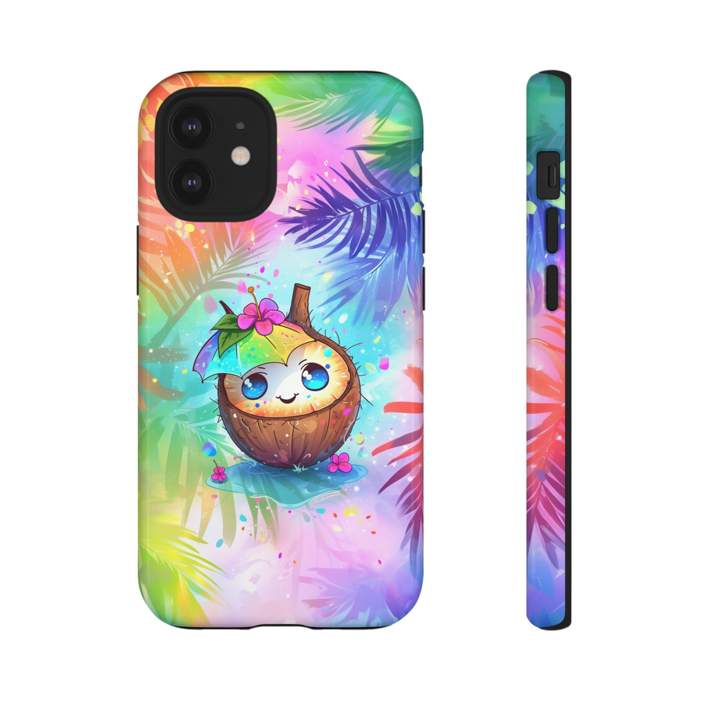 Cute Anime Coconut Hawaiian Tropical Phone Case, 808, Island Tropics, Wireless Compatible, Protective Cell Phone Case iPhone, Samsung, Pixel