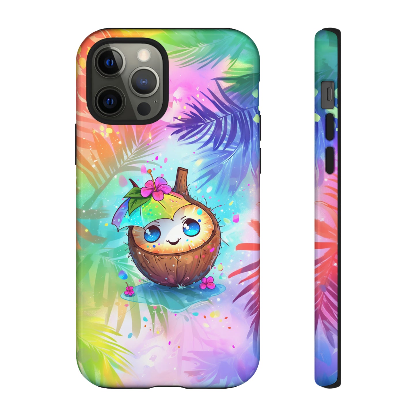 Cute Anime Coconut Hawaiian Tropical Phone Case, 808, Island Tropics, Wireless Compatible, Protective Cell Phone Case iPhone, Samsung, Pixel