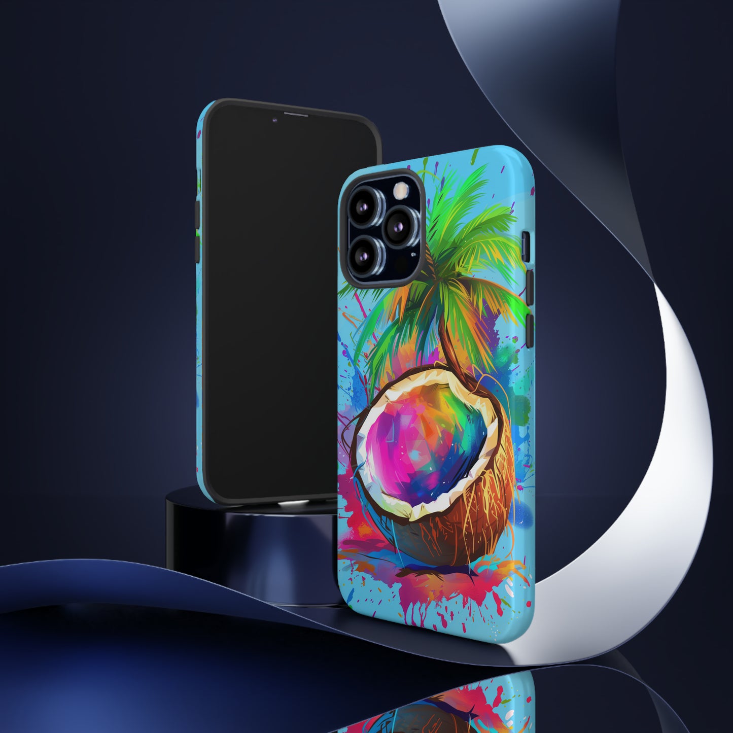 Coconut Colorful Hawaiian Tropical Phone Case, 808, Island Tropics, Wireless Compatible, Protective Cell Phone Case iPhone, Samsung, Pixel