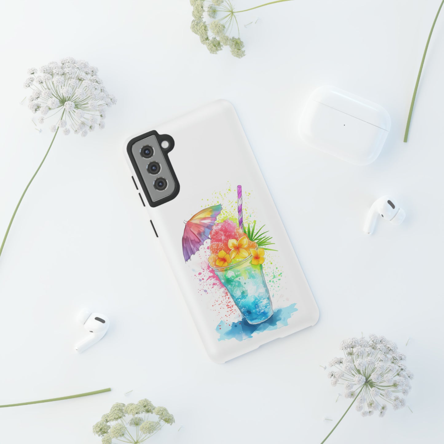 Shave Ice Plumerias Hawaiian Tropical Phone Case, 808, Island Tropics, Wireless Compatible, Protective Cell Case iPhone, Samsung, Pixel
