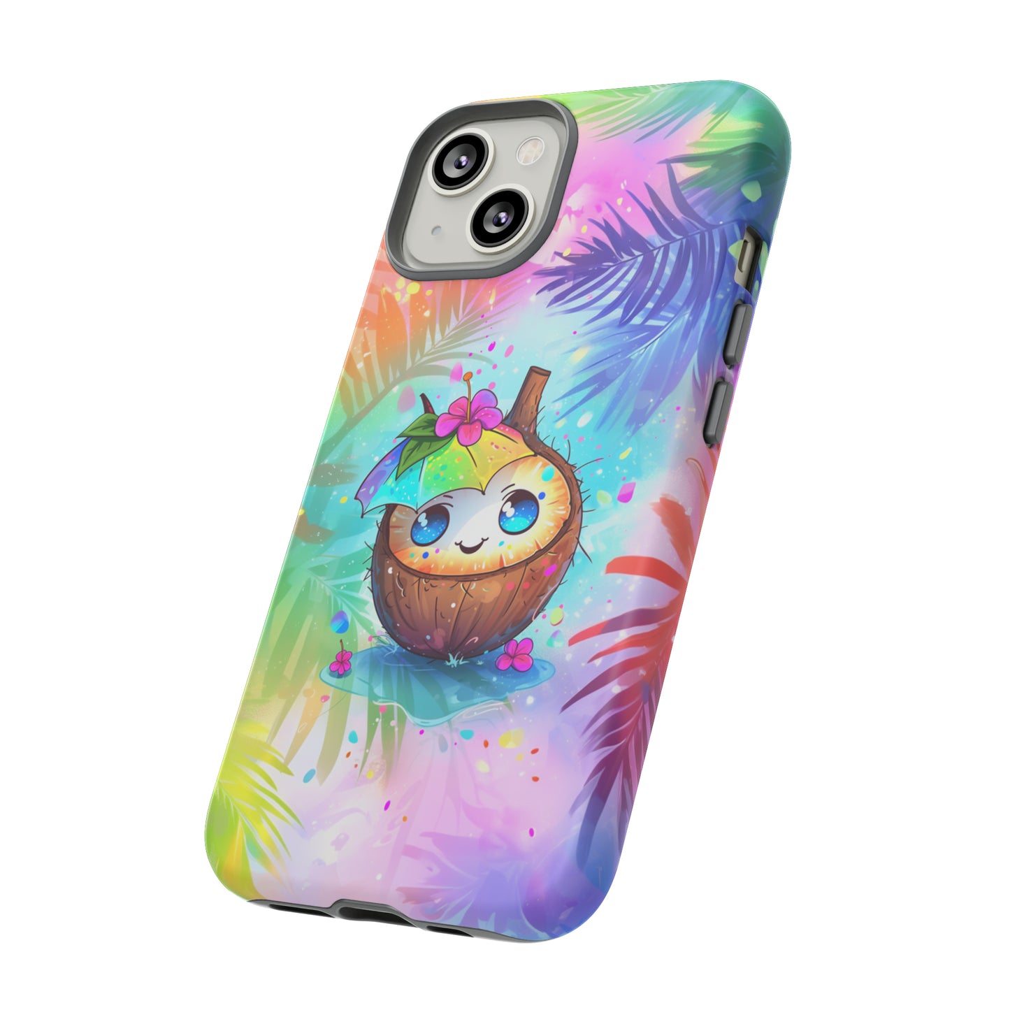 Cute Anime Coconut Hawaiian Tropical Phone Case, 808, Island Tropics, Wireless Compatible, Protective Cell Phone Case iPhone, Samsung, Pixel