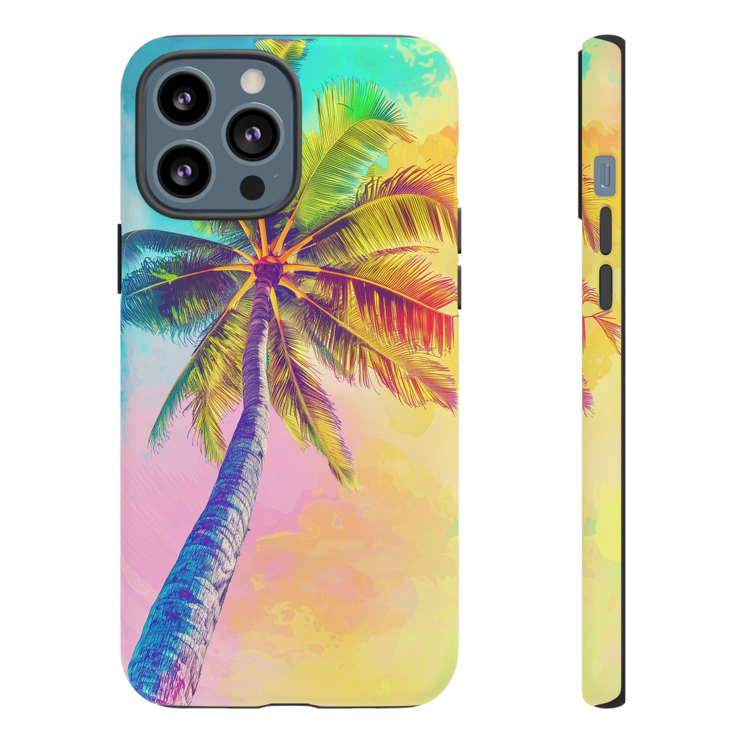 Palm Tree Colorful Hawaiian Tropical Phone Case, 808, Island Tropics, Wireless Compatible, Protective Cell Phone Case iPhone, Samsung, Pixel