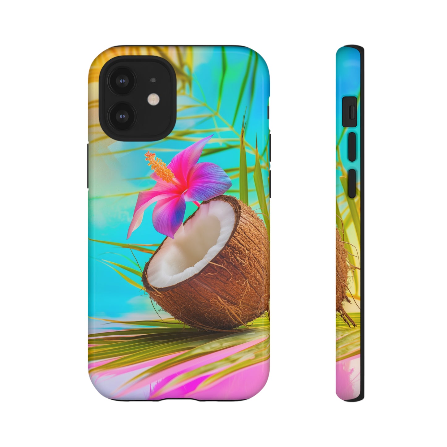 Coconut Colorful Hawaiian Tropical Phone Case, 808, Island Tropics, Wireless Compatible, Protective Cell Phone Case iPhone, Samsung, Pixel