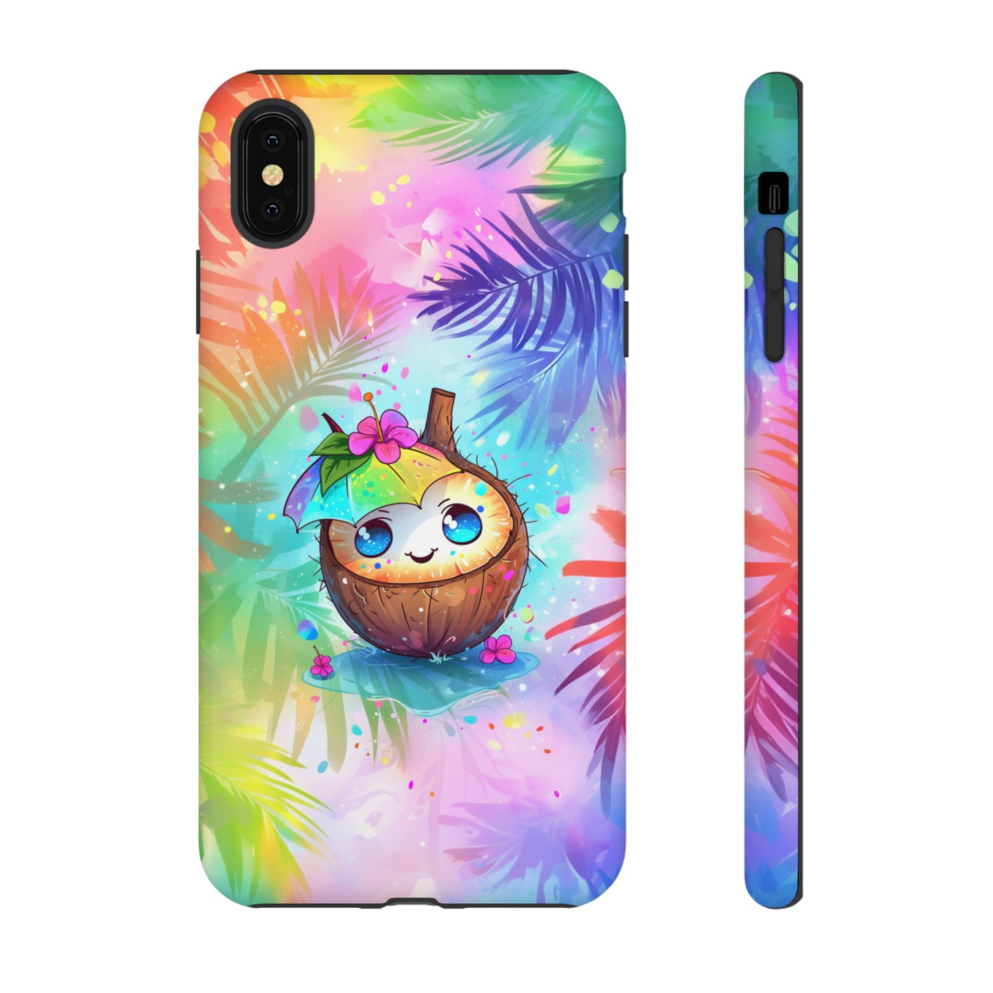 Cute Anime Coconut Hawaiian Tropical Phone Case, 808, Island Tropics, Wireless Compatible, Protective Cell Phone Case iPhone, Samsung, Pixel