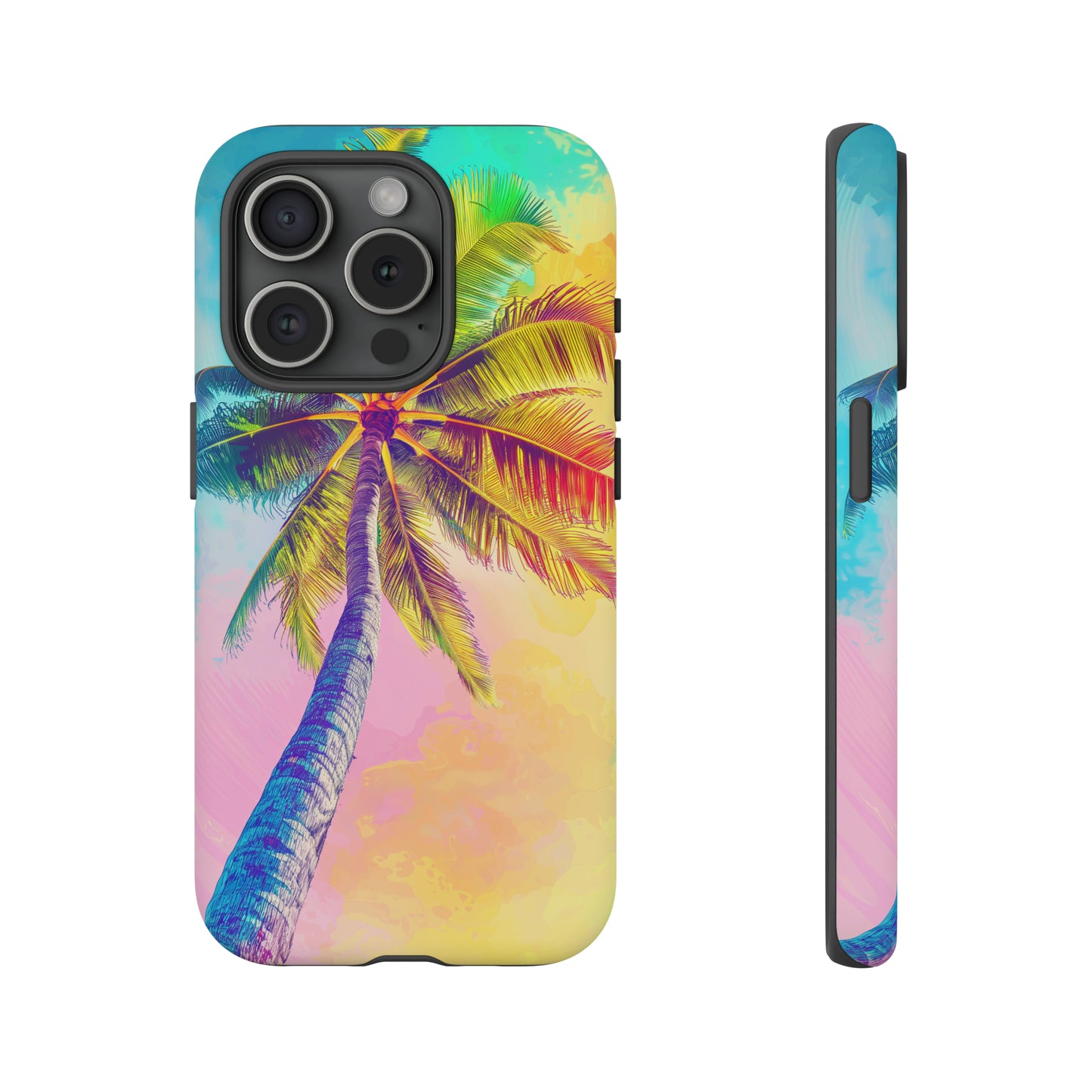 Palm Tree Colorful Hawaiian Tropical Phone Case, 808, Island Tropics, Wireless Compatible, Protective Cell Phone Case iPhone, Samsung, Pixel