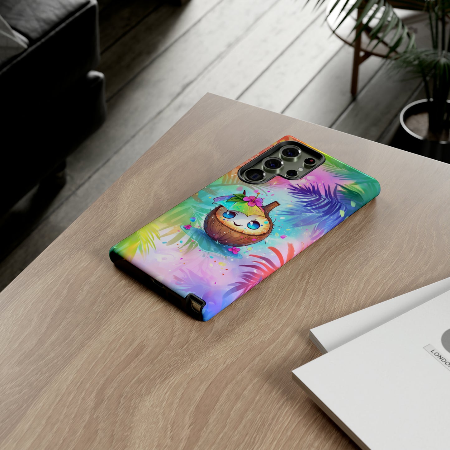 Cute Anime Coconut Hawaiian Tropical Phone Case, 808, Island Tropics, Wireless Compatible, Protective Cell Phone Case iPhone, Samsung, Pixel