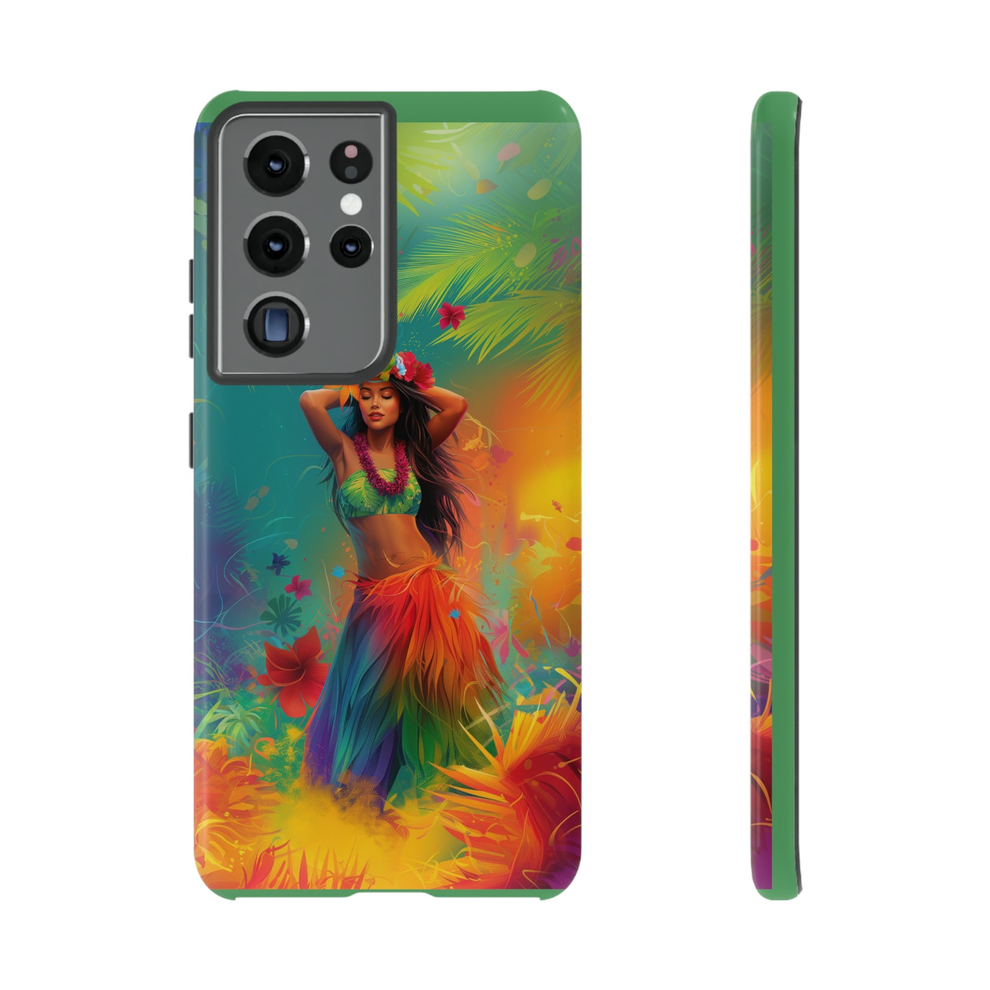 Hula Girl Hawaiian Phone Case, Tropical, Hibiscus, Wireless Compatible, Protective Cell Phone Case for iPhone, Samsung, Pixel phones