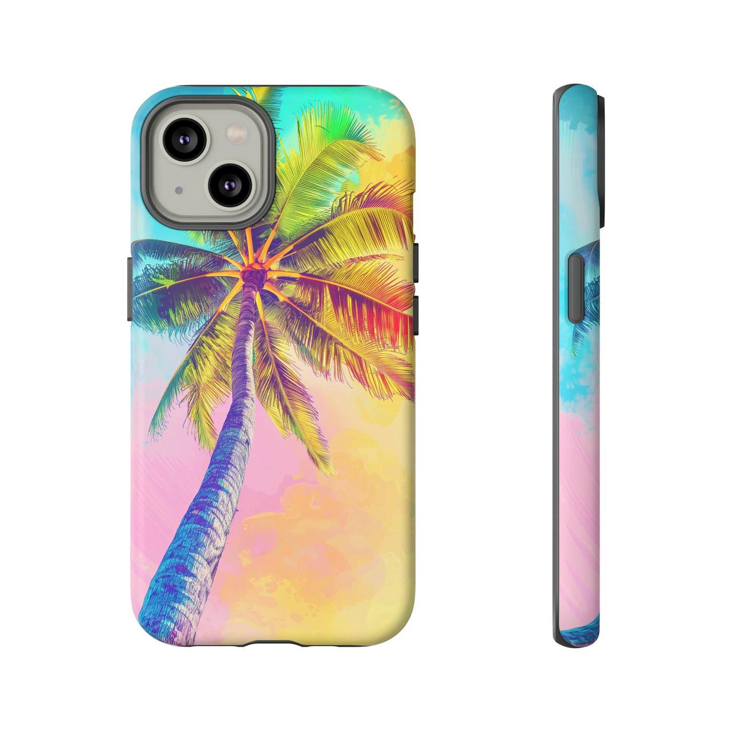 Palm Tree Colorful Hawaiian Tropical Phone Case, 808, Island Tropics, Wireless Compatible, Protective Cell Phone Case iPhone, Samsung, Pixel