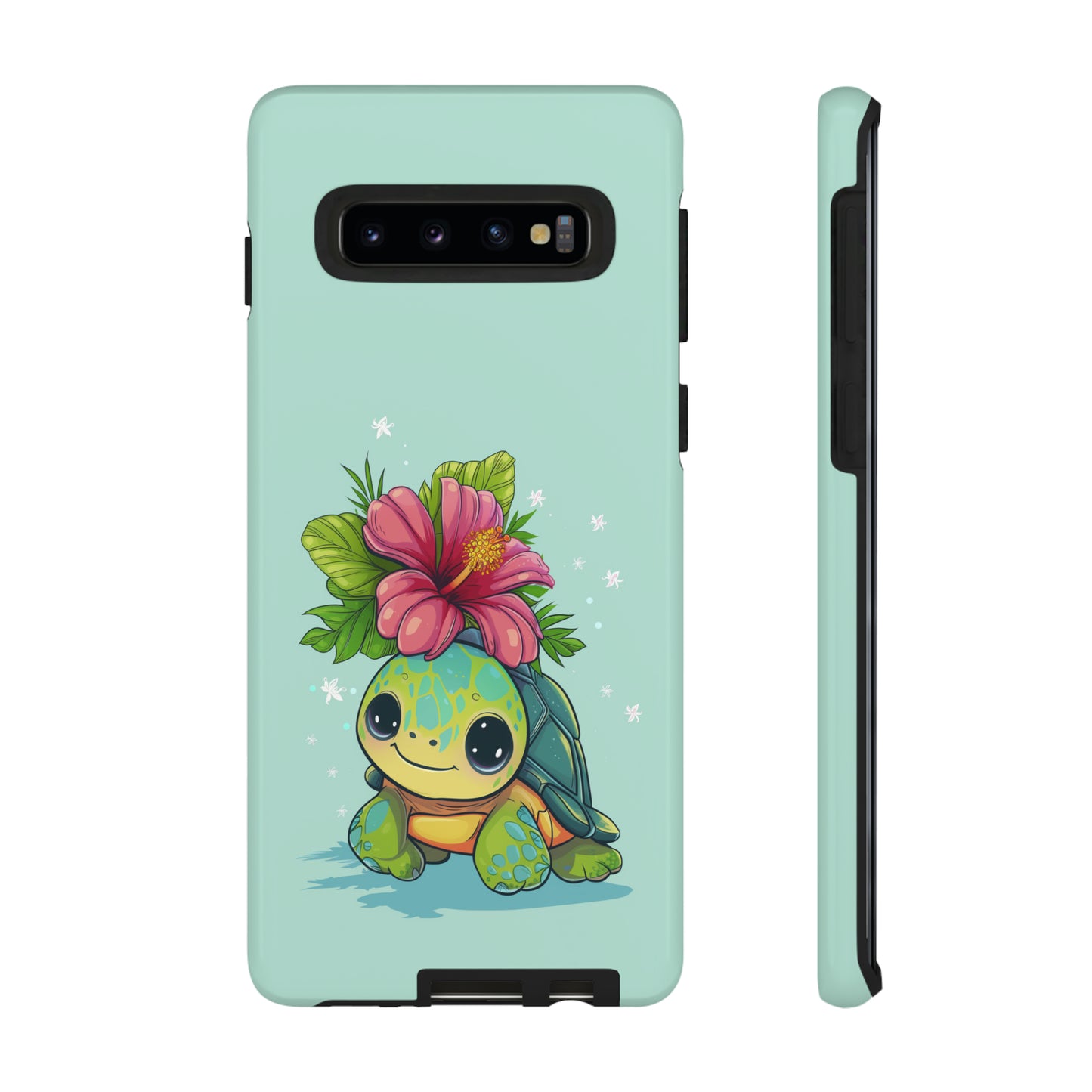 Cute Turtle Hawaiian Phone Case, Tropical, Hibiscus, Wireless Compatible, Protective Cell Phone Case for iPhone, Samsung, Pixel phones