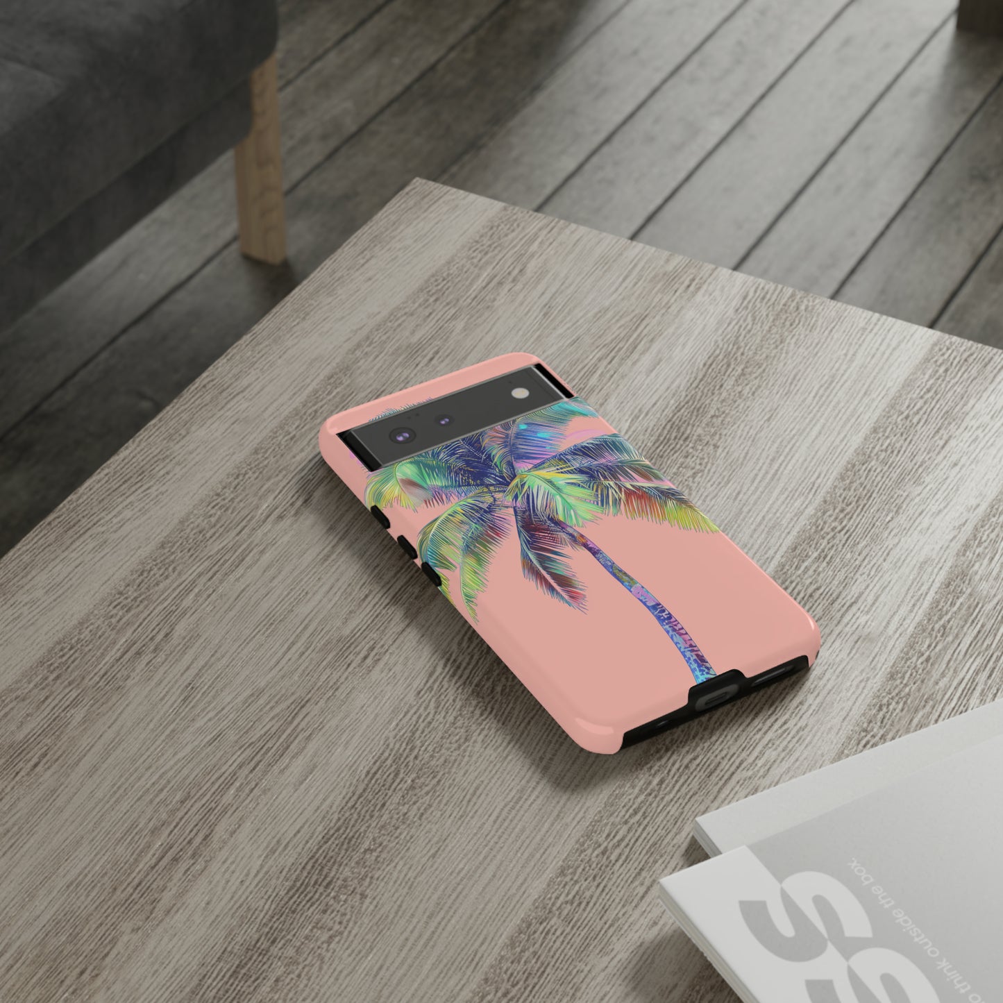 Pink Palm Tree Hawaiian Phone Case, Tropical, Hibiscus, Wireless Compatible, Protective Cell Phone Case for iPhone, Samsung, Pixel phones