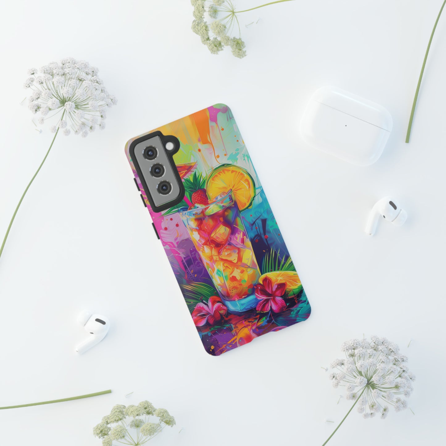 Mai Tai Cocktail Hawaiian Tropical Phone Case, 808, Island Tropics, Wireless Compatible, Protective Cell Phone Case iPhone, Samsung, Pixel