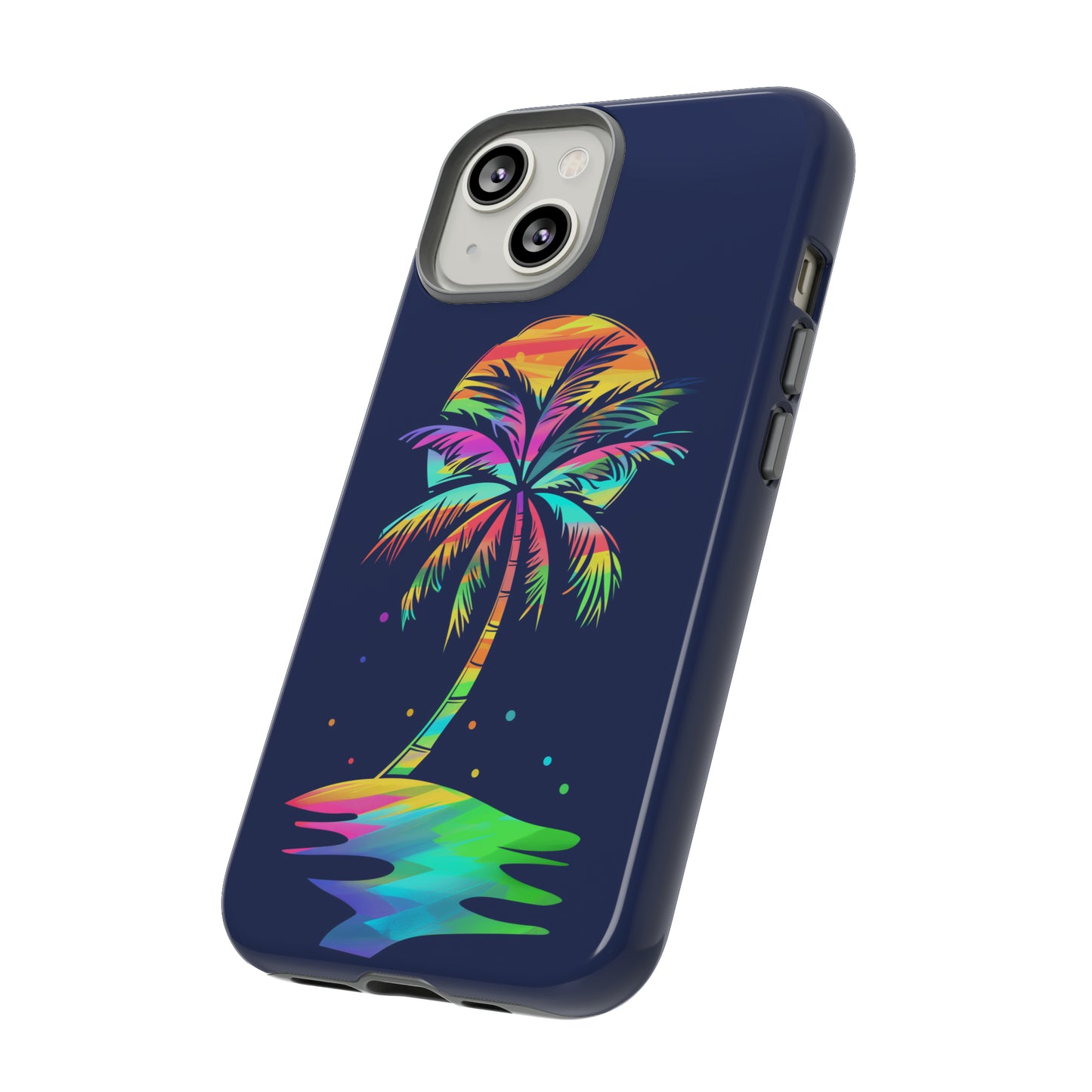 Night Palm Tree Hawaiian Phone Case, Tropical, Hibiscus, Wireless Compatible, Protective Cell Phone Case for iPhone, Samsung, Pixel phones