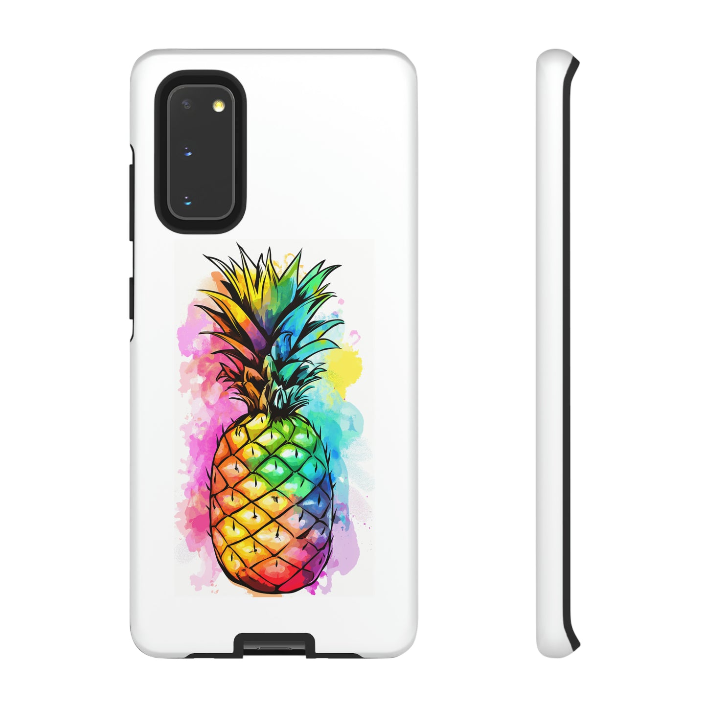 Color Splash Pineapple Hawaiian Phone Case, Tropical, Hibiscus, Wireless Compatible, Protective Cell Phone Case for iPhone, Samsung, Pixel