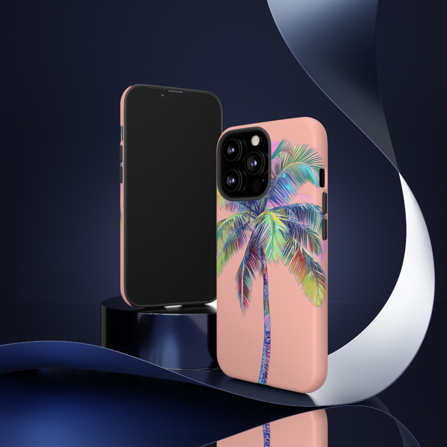 Pink Palm Tree Hawaiian Phone Case, Tropical, Hibiscus, Wireless Compatible, Protective Cell Phone Case for iPhone, Samsung, Pixel phones