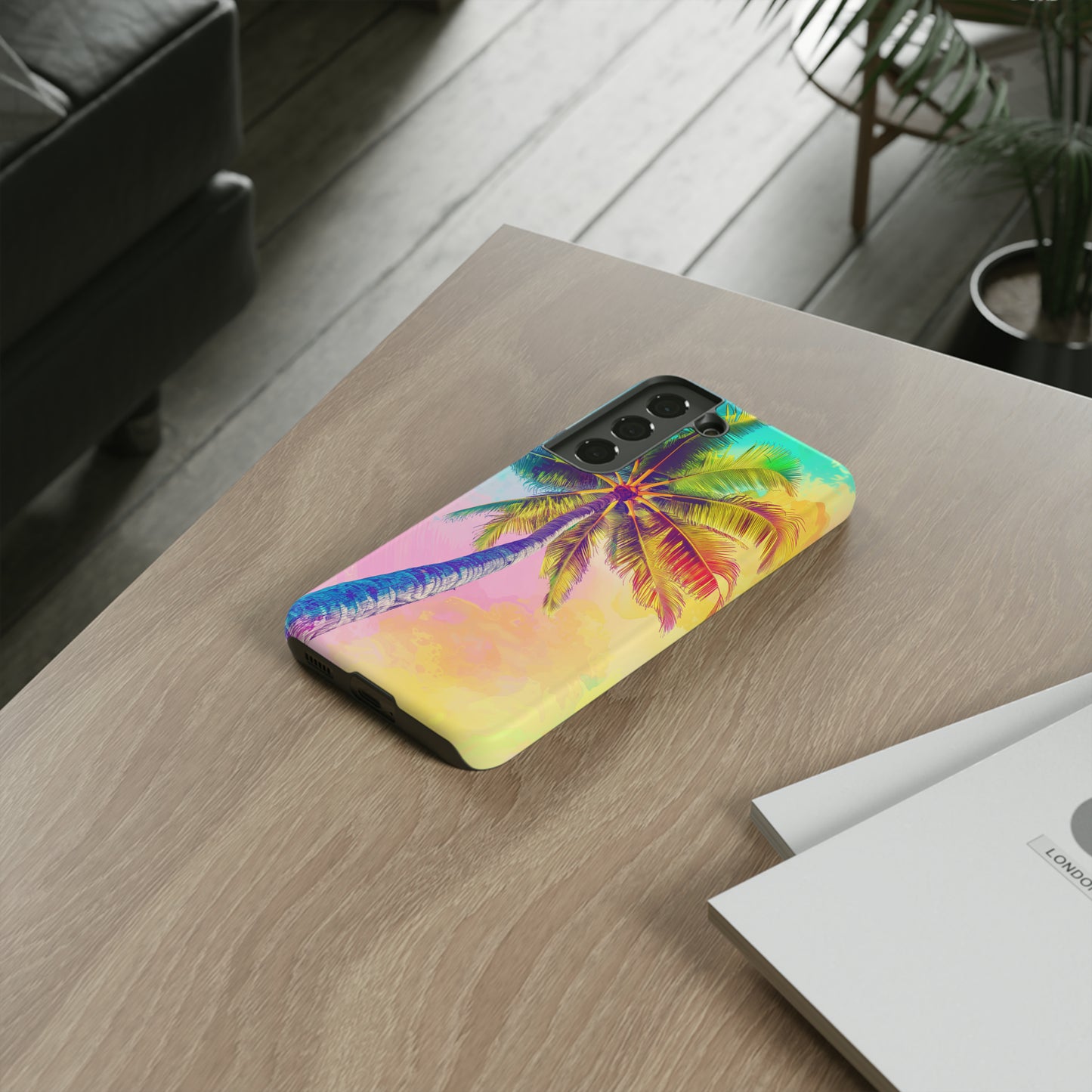 Palm Tree Colorful Hawaiian Tropical Phone Case, 808, Island Tropics, Wireless Compatible, Protective Cell Phone Case iPhone, Samsung, Pixel