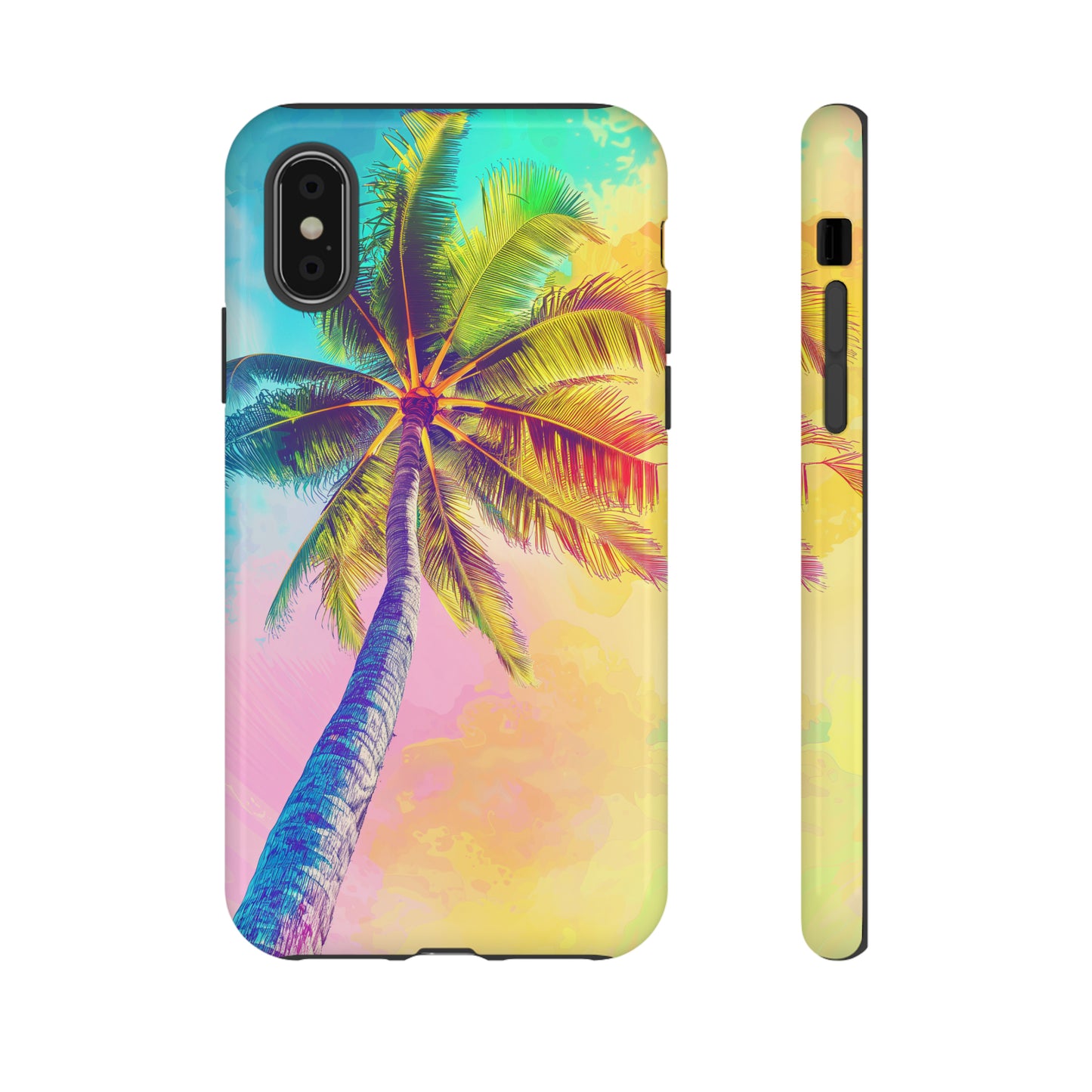 Palm Tree Colorful Hawaiian Tropical Phone Case, 808, Island Tropics, Wireless Compatible, Protective Cell Phone Case iPhone, Samsung, Pixel