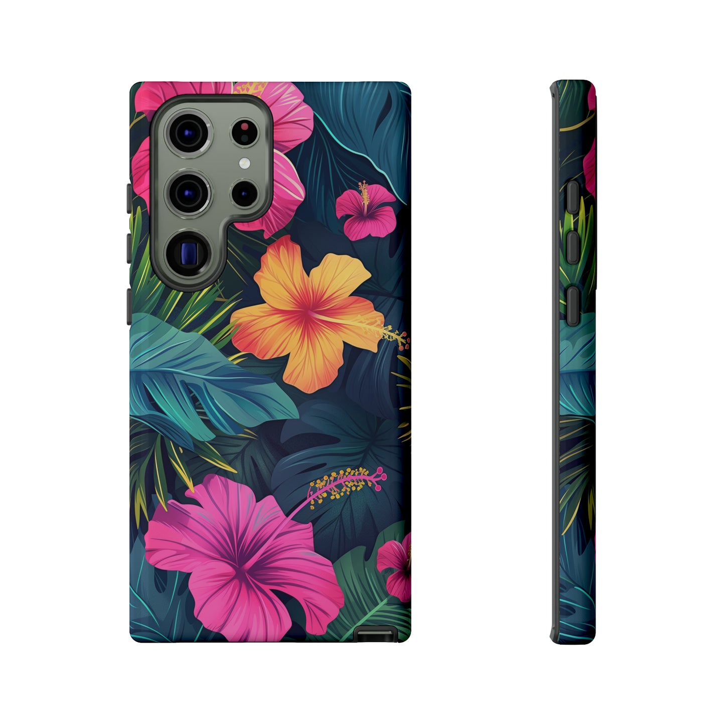 Hibiscus Dark Hawaiian Tropical Phone Case, 808, Island Tropics, Wireless Compatible, Protective Cell Phone Case iPhone, Samsung, Pixel