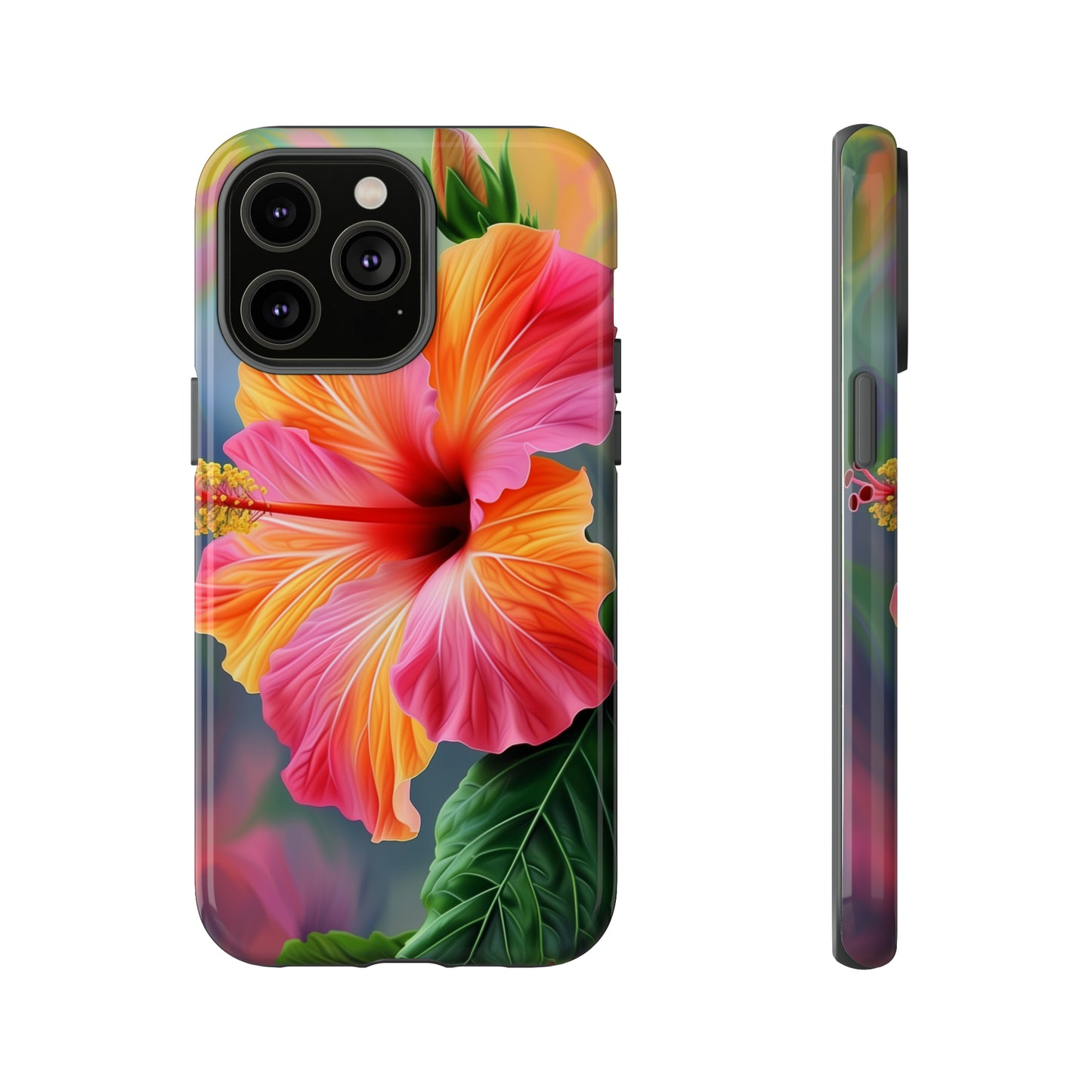 Hibiscus Flower Hawaiian Phone Case, Tropical, Wireless Compatible, Protective Cell Phone Case for iPhone, Samsung, Pixel phones