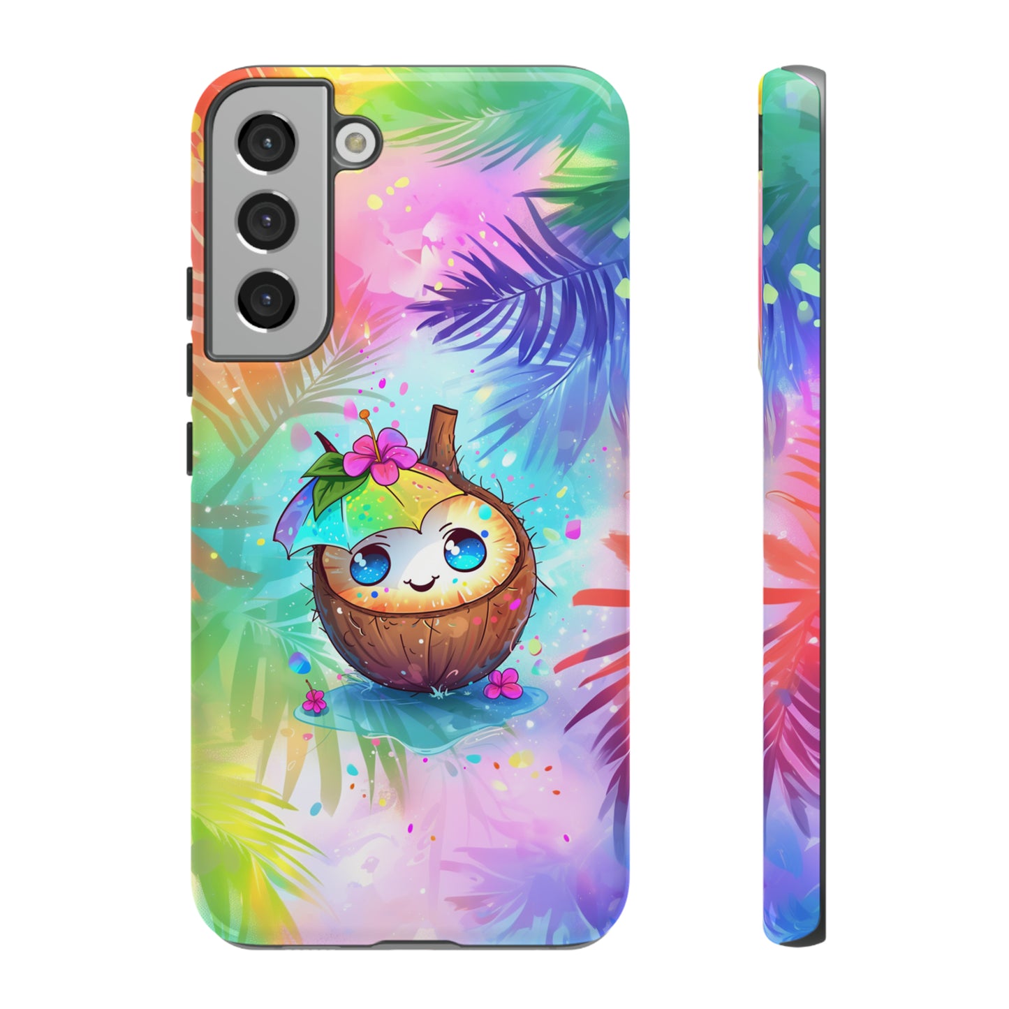 Cute Anime Coconut Hawaiian Tropical Phone Case, 808, Island Tropics, Wireless Compatible, Protective Cell Phone Case iPhone, Samsung, Pixel