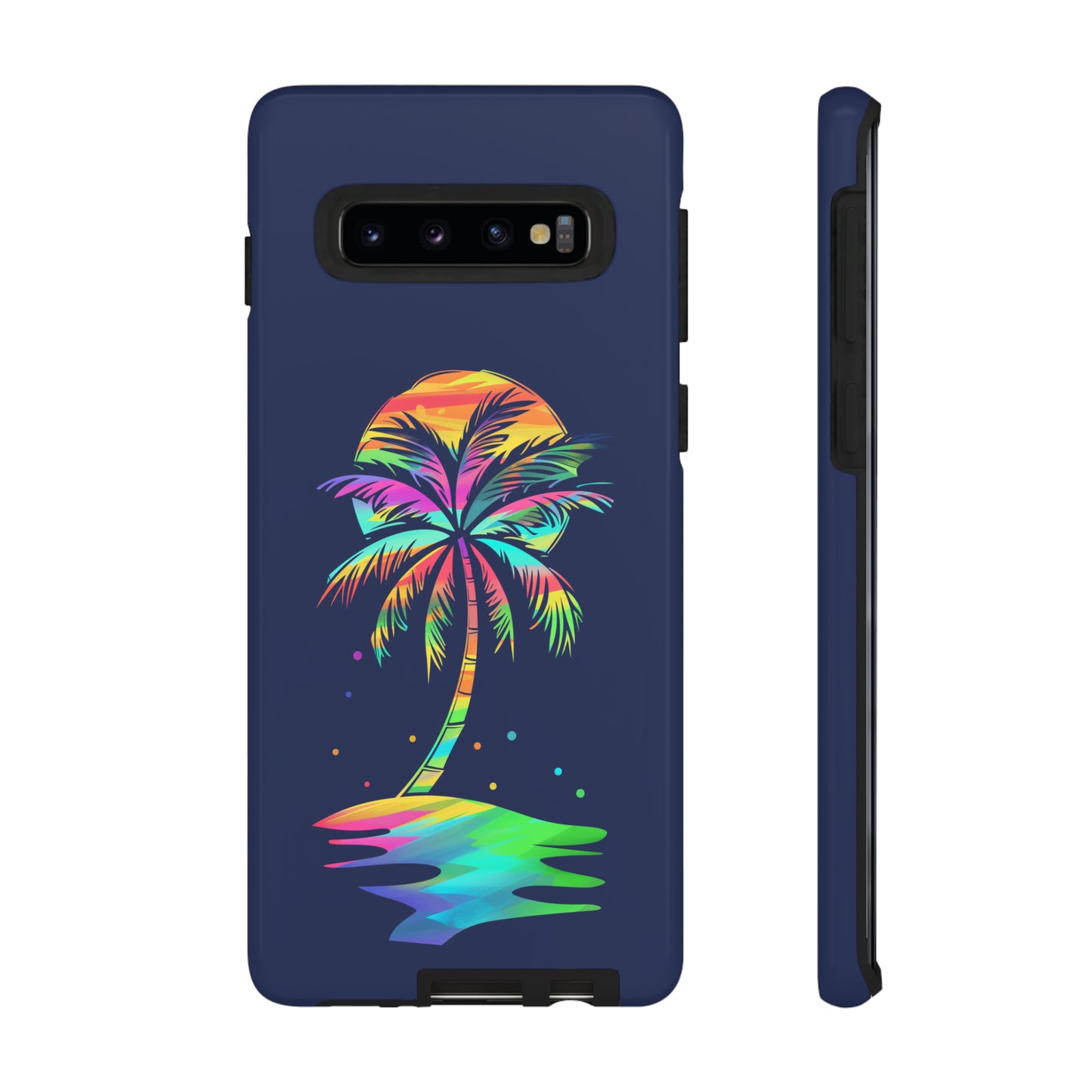 Night Palm Tree Hawaiian Phone Case, Tropical, Hibiscus, Wireless Compatible, Protective Cell Phone Case for iPhone, Samsung, Pixel phones