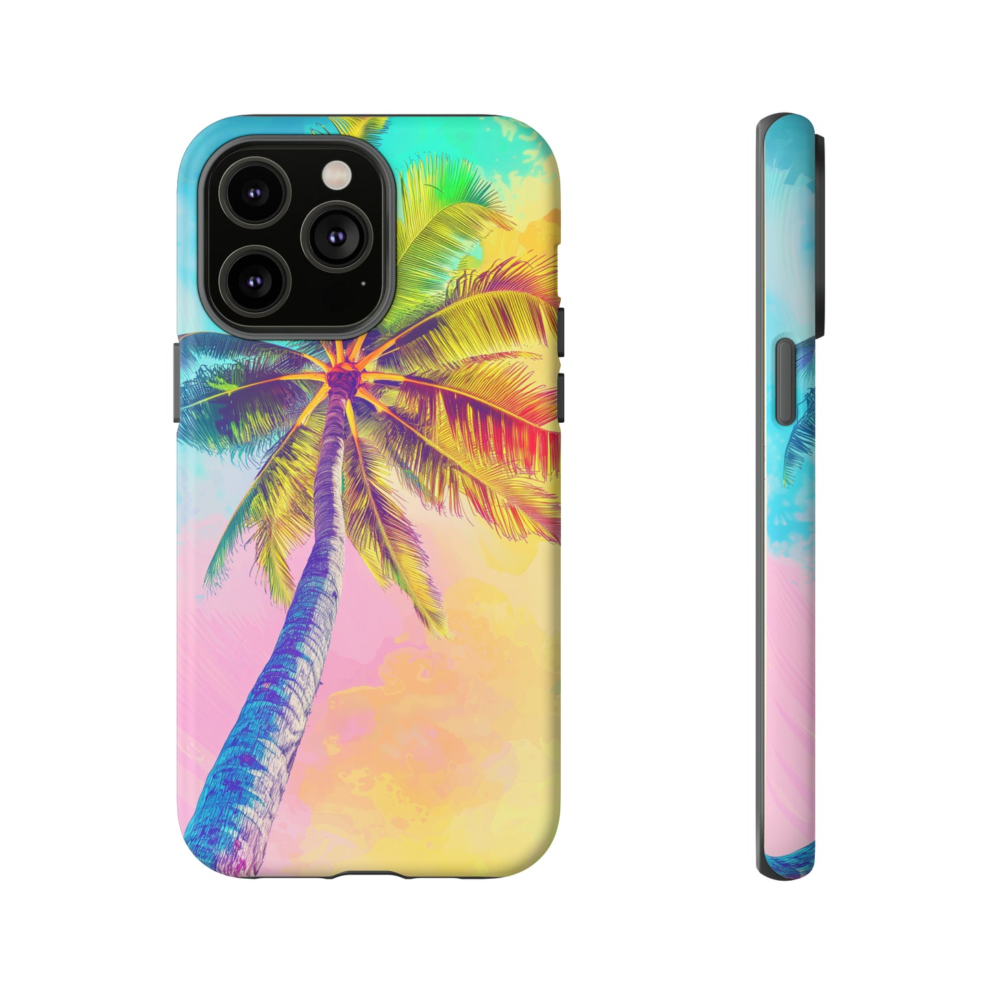 Palm Tree Colorful Hawaiian Tropical Phone Case, 808, Island Tropics, Wireless Compatible, Protective Cell Phone Case iPhone, Samsung, Pixel