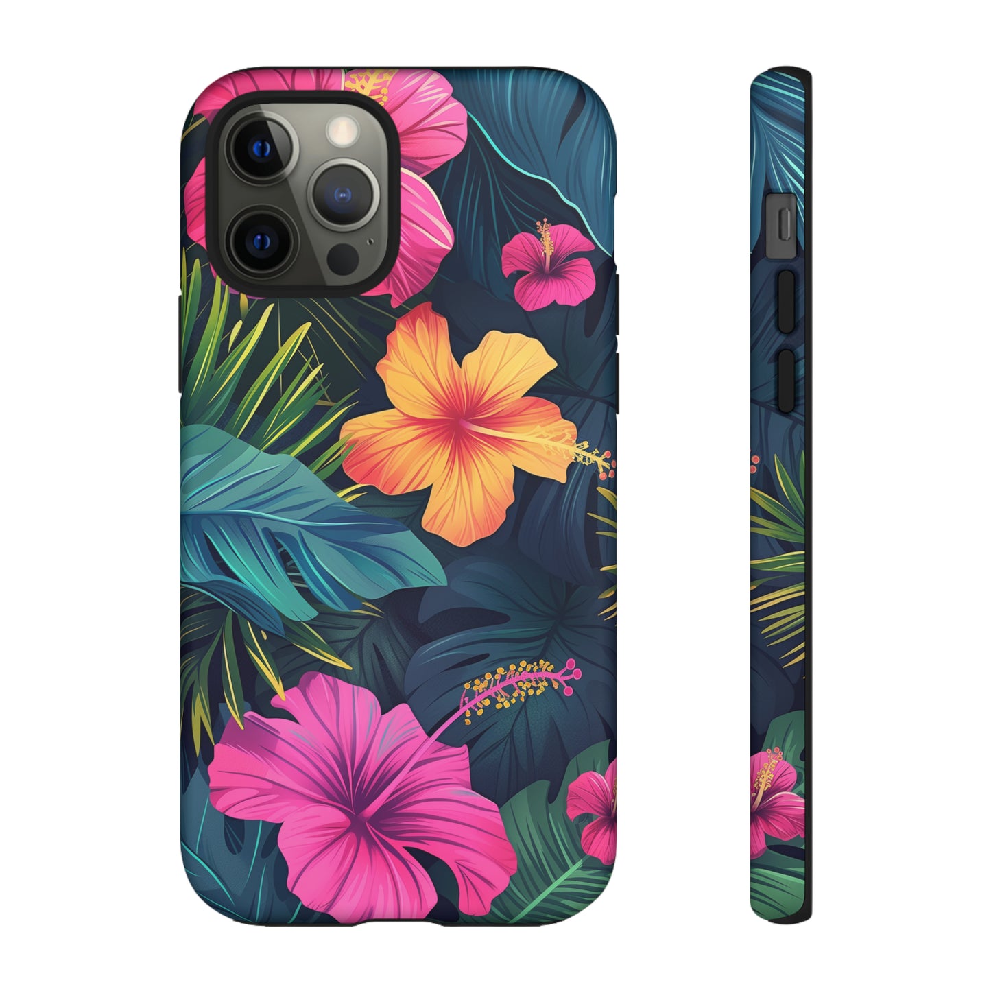 Hibiscus Dark Hawaiian Tropical Phone Case, 808, Island Tropics, Wireless Compatible, Protective Cell Phone Case iPhone, Samsung, Pixel
