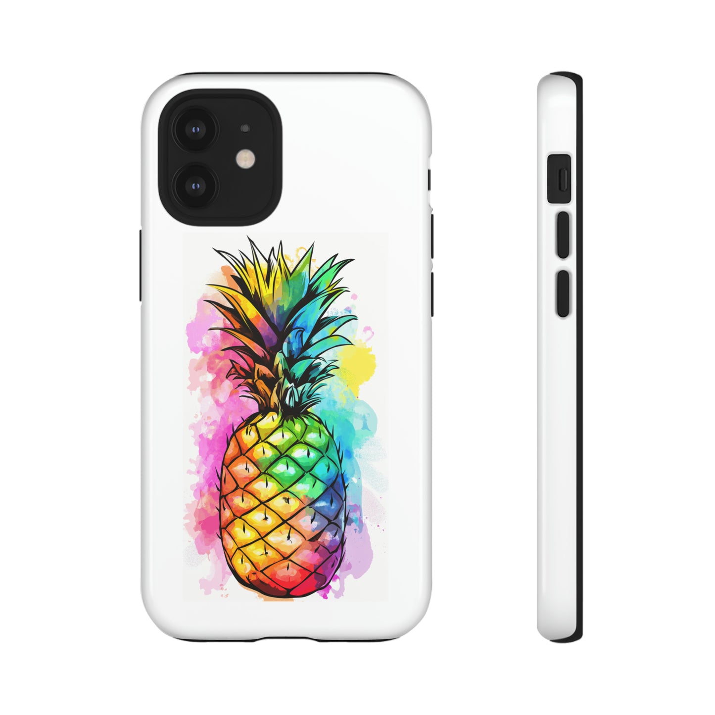 Color Splash Pineapple Hawaiian Phone Case, Tropical, Hibiscus, Wireless Compatible, Protective Cell Phone Case for iPhone, Samsung, Pixel