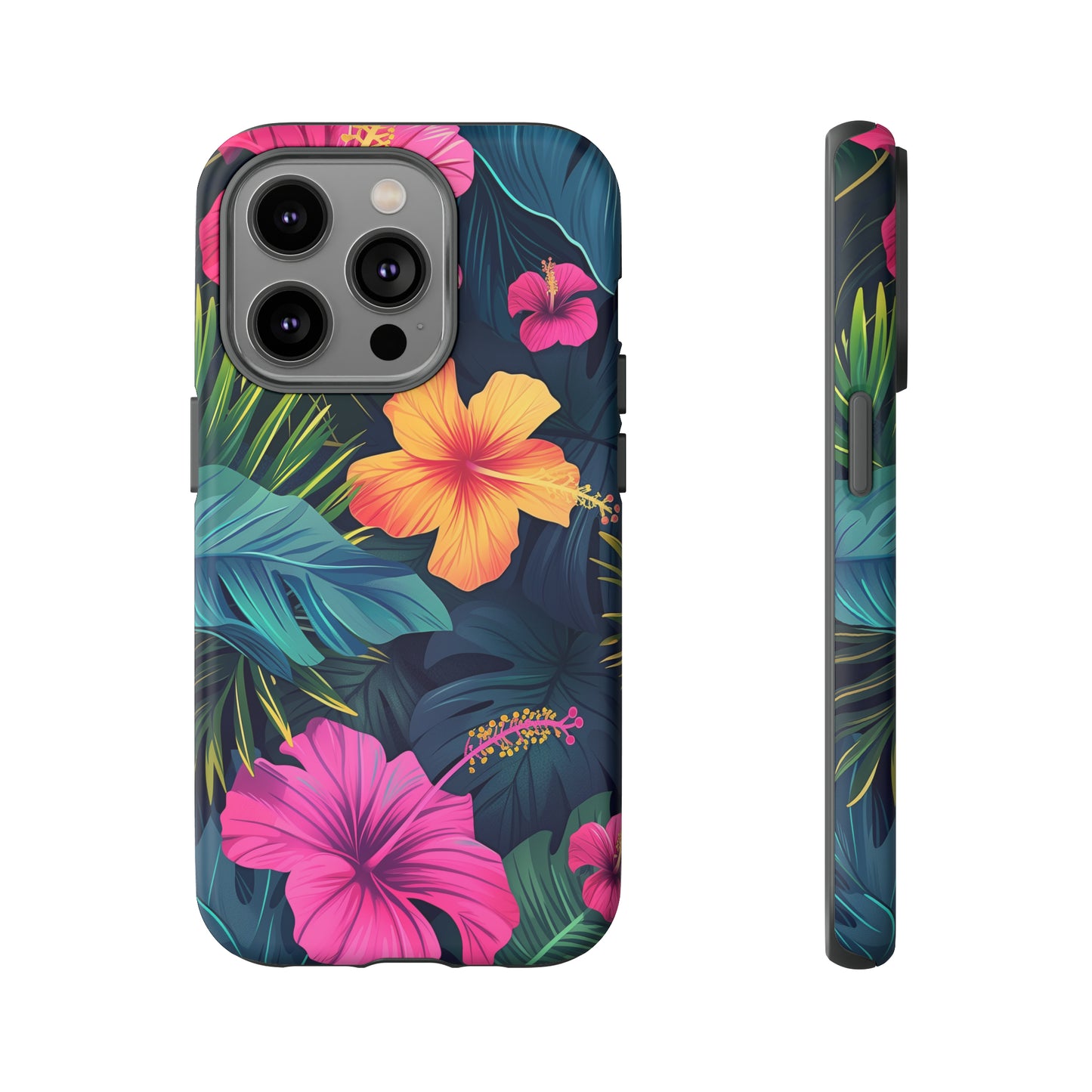 Hibiscus Dark Hawaiian Tropical Phone Case, 808, Island Tropics, Wireless Compatible, Protective Cell Phone Case iPhone, Samsung, Pixel