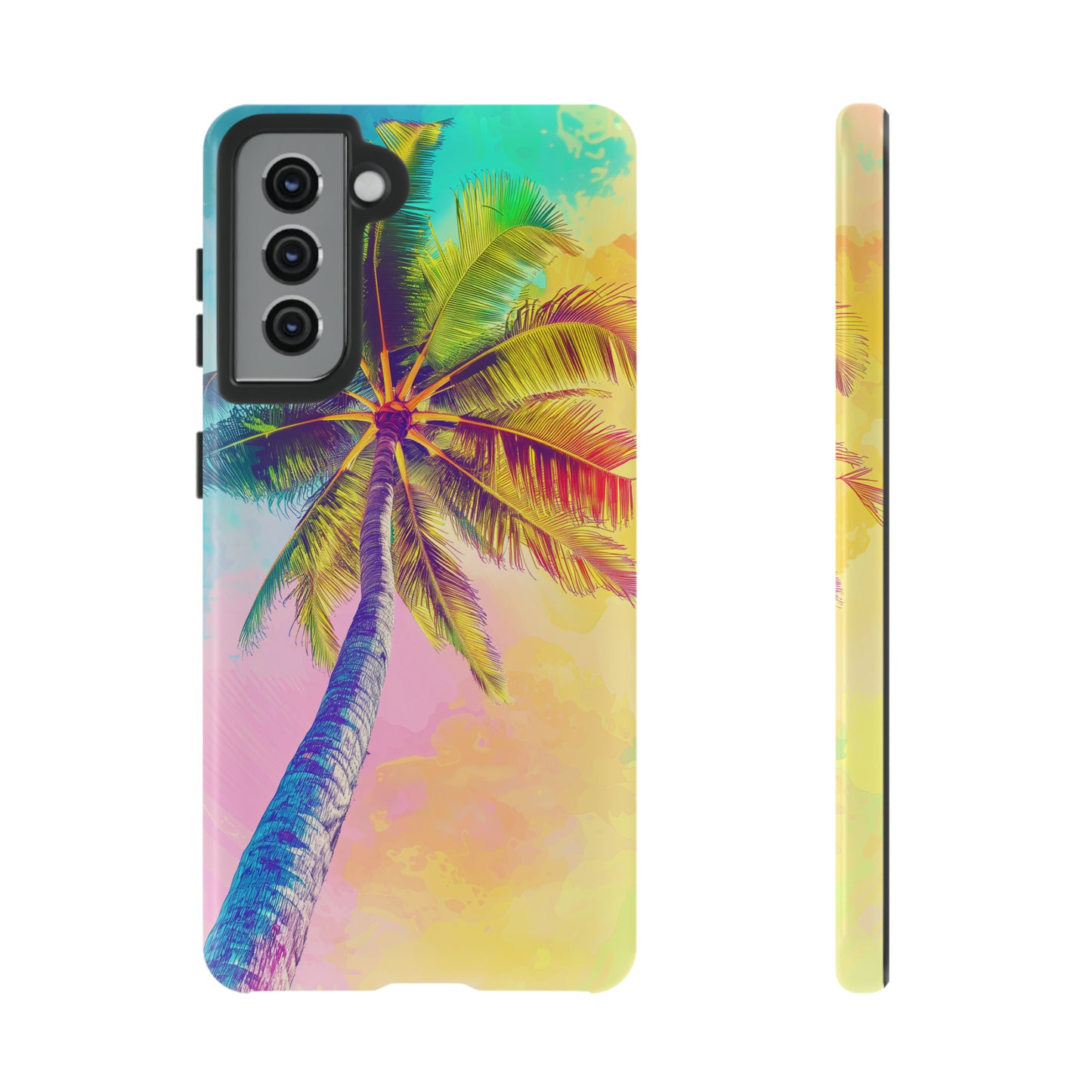 Palm Tree Colorful Hawaiian Tropical Phone Case, 808, Island Tropics, Wireless Compatible, Protective Cell Phone Case iPhone, Samsung, Pixel
