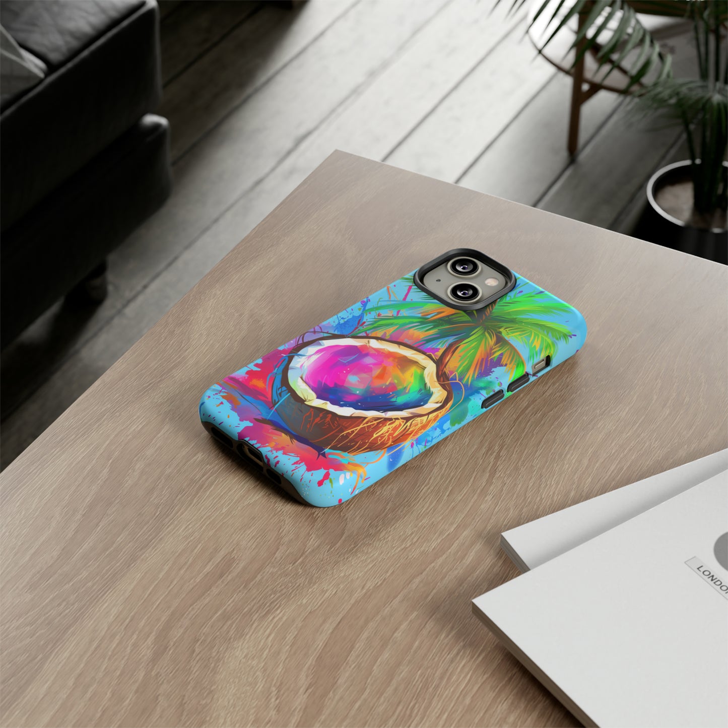 Coconut Colorful Hawaiian Tropical Phone Case, 808, Island Tropics, Wireless Compatible, Protective Cell Phone Case iPhone, Samsung, Pixel