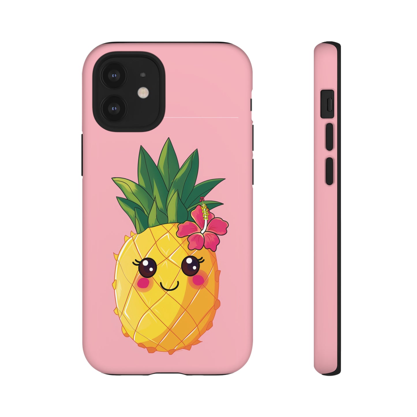 Cute Pineapple Hawaiian Phone Case, Tropical, Hibiscus, Wireless Compatible, Protective Cell Phone Case for iPhone, Samsung, Pixel phones