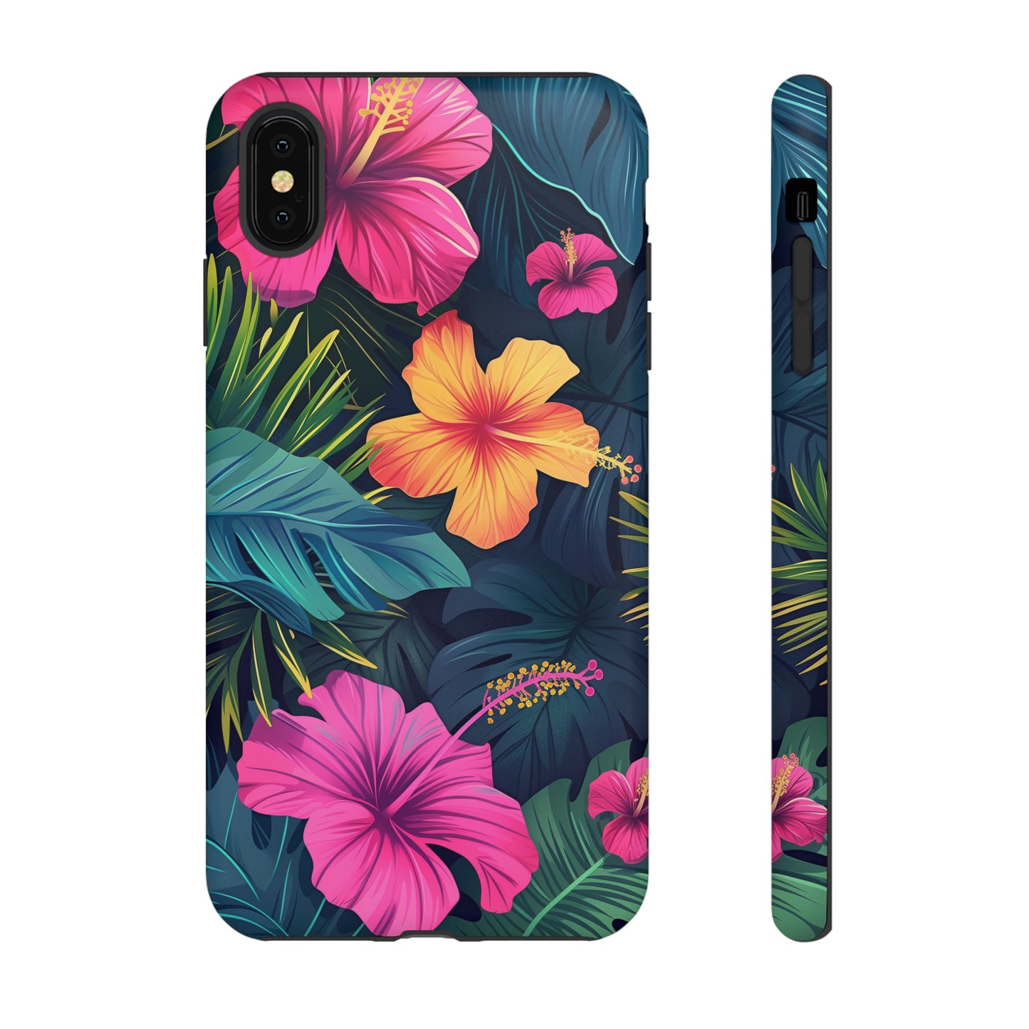 Hibiscus Dark Hawaiian Tropical Phone Case, 808, Island Tropics, Wireless Compatible, Protective Cell Phone Case iPhone, Samsung, Pixel