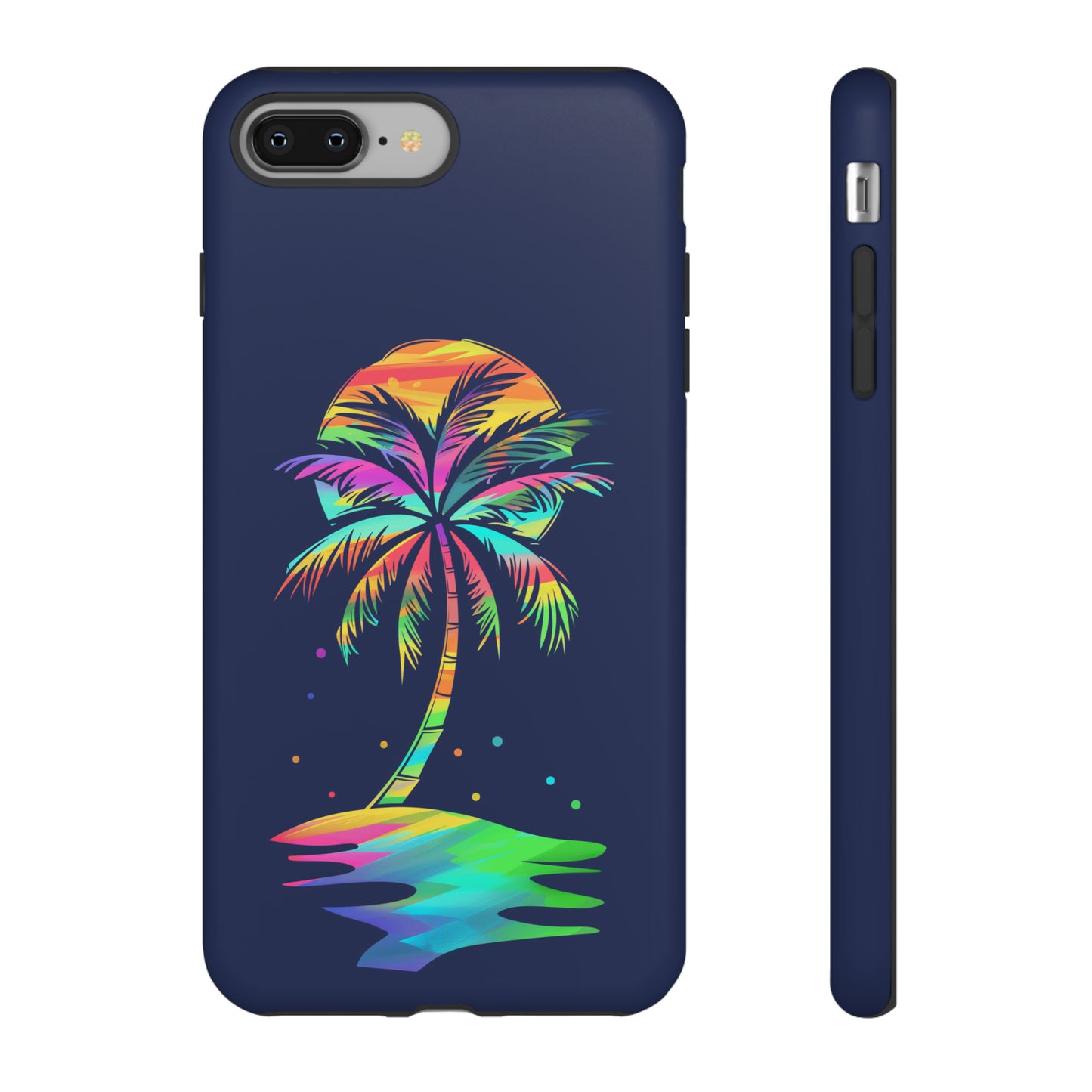 Night Palm Tree Hawaiian Phone Case, Tropical, Hibiscus, Wireless Compatible, Protective Cell Phone Case for iPhone, Samsung, Pixel phones