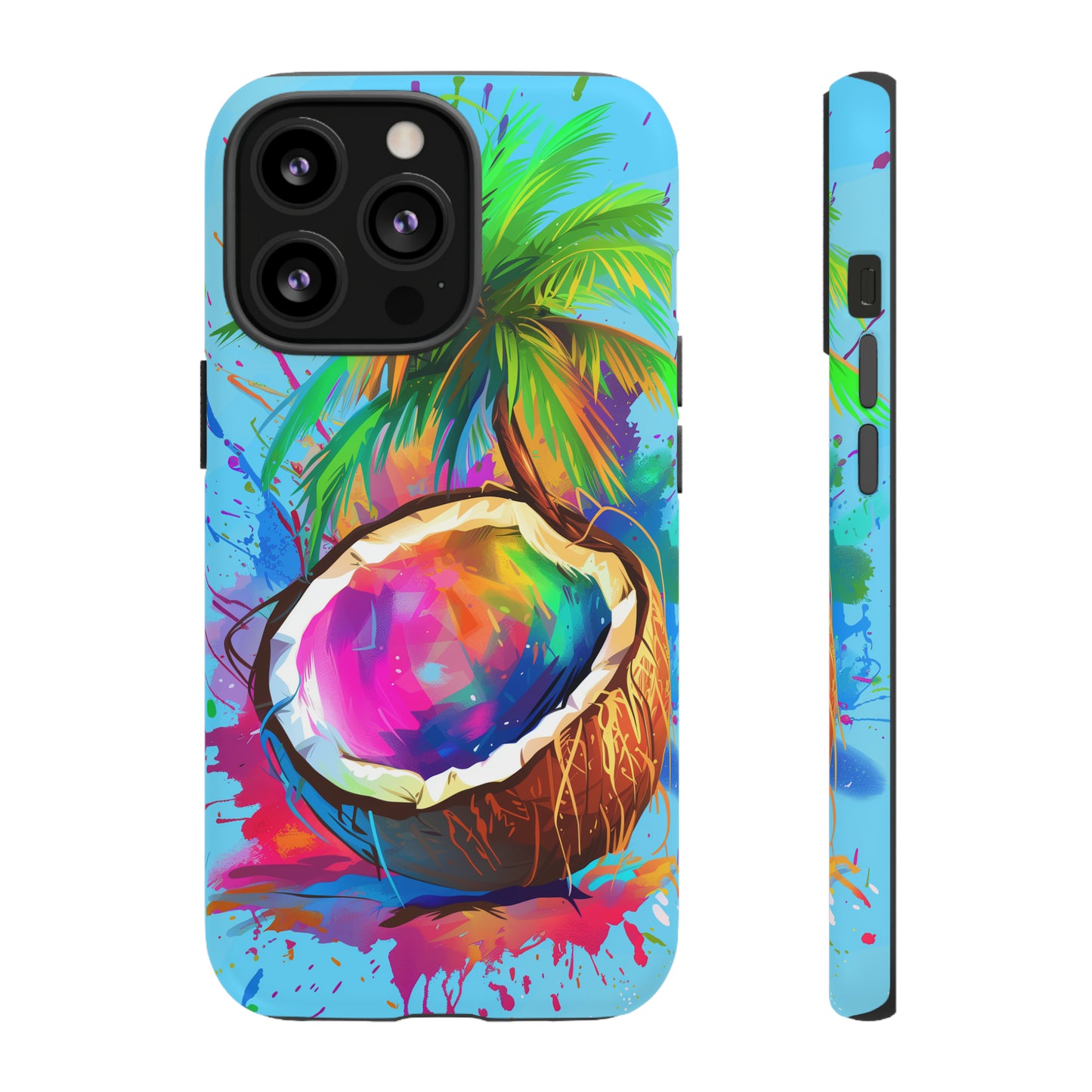 Coconut Colorful Hawaiian Tropical Phone Case, 808, Island Tropics, Wireless Compatible, Protective Cell Phone Case iPhone, Samsung, Pixel