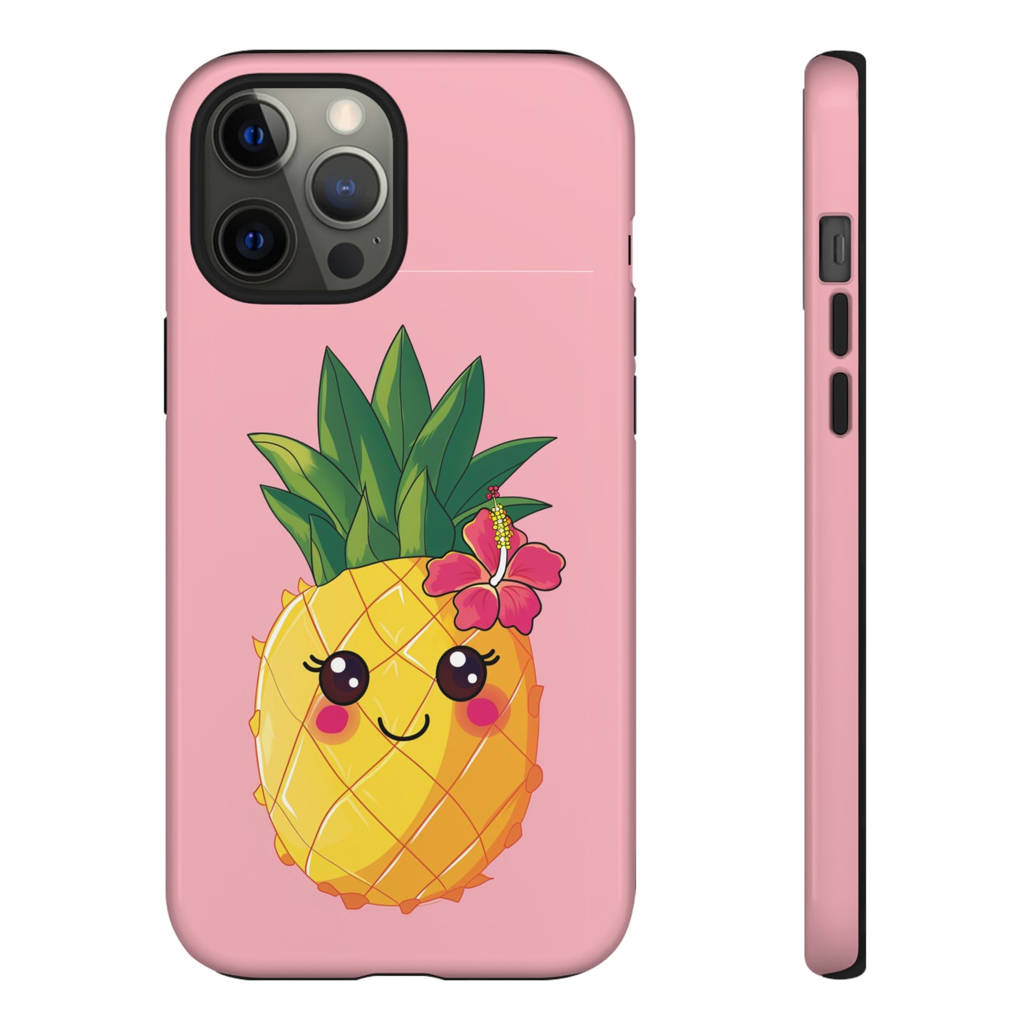 Cute Pineapple Hawaiian Phone Case, Tropical, Hibiscus, Wireless Compatible, Protective Cell Phone Case for iPhone, Samsung, Pixel phones