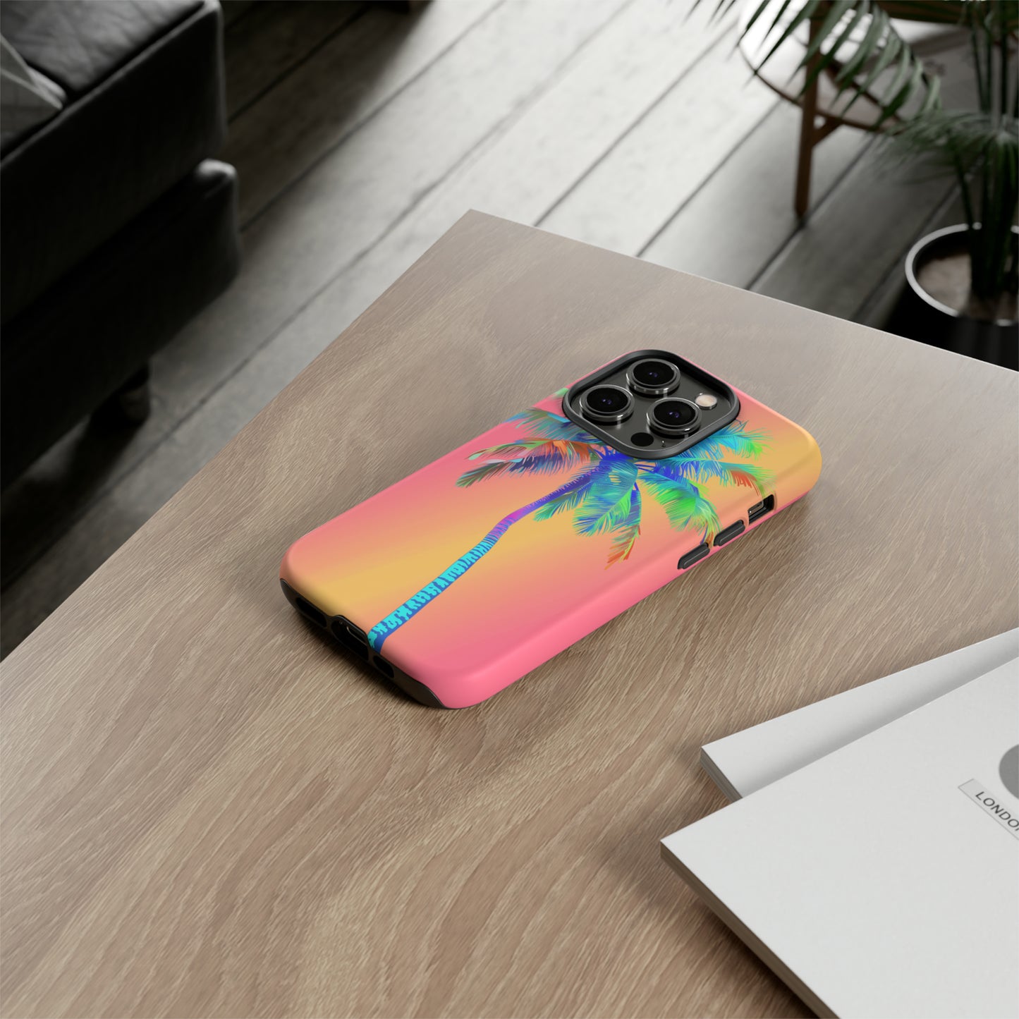Palm Tree Pink Hawaiian Tropical Phone Case, 808, Island Tropics, Wireless Compatible, Protective Cell Phone Case for iPhone, Samsung, Pixel