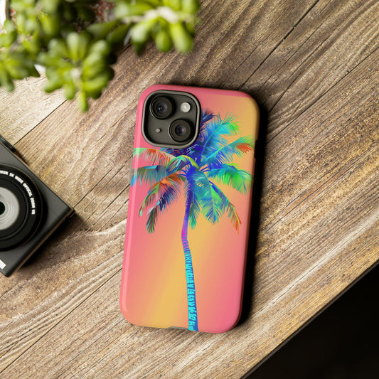 Palm Tree Pink Hawaiian Tropical Phone Case, 808, Island Tropics, Wireless Compatible, Protective Cell Phone Case for iPhone, Samsung, Pixel