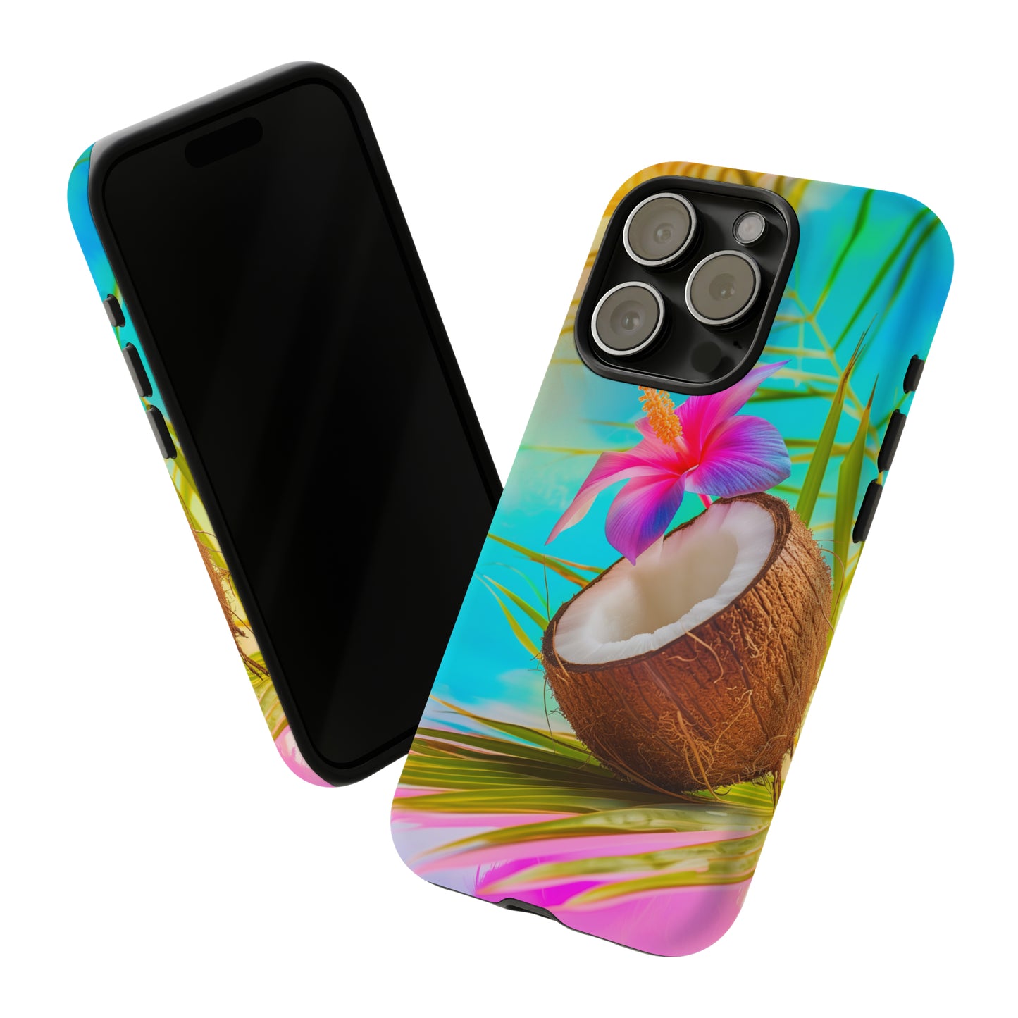 Coconut Colorful Hawaiian Tropical Phone Case, 808, Island Tropics, Wireless Compatible, Protective Cell Phone Case iPhone, Samsung, Pixel