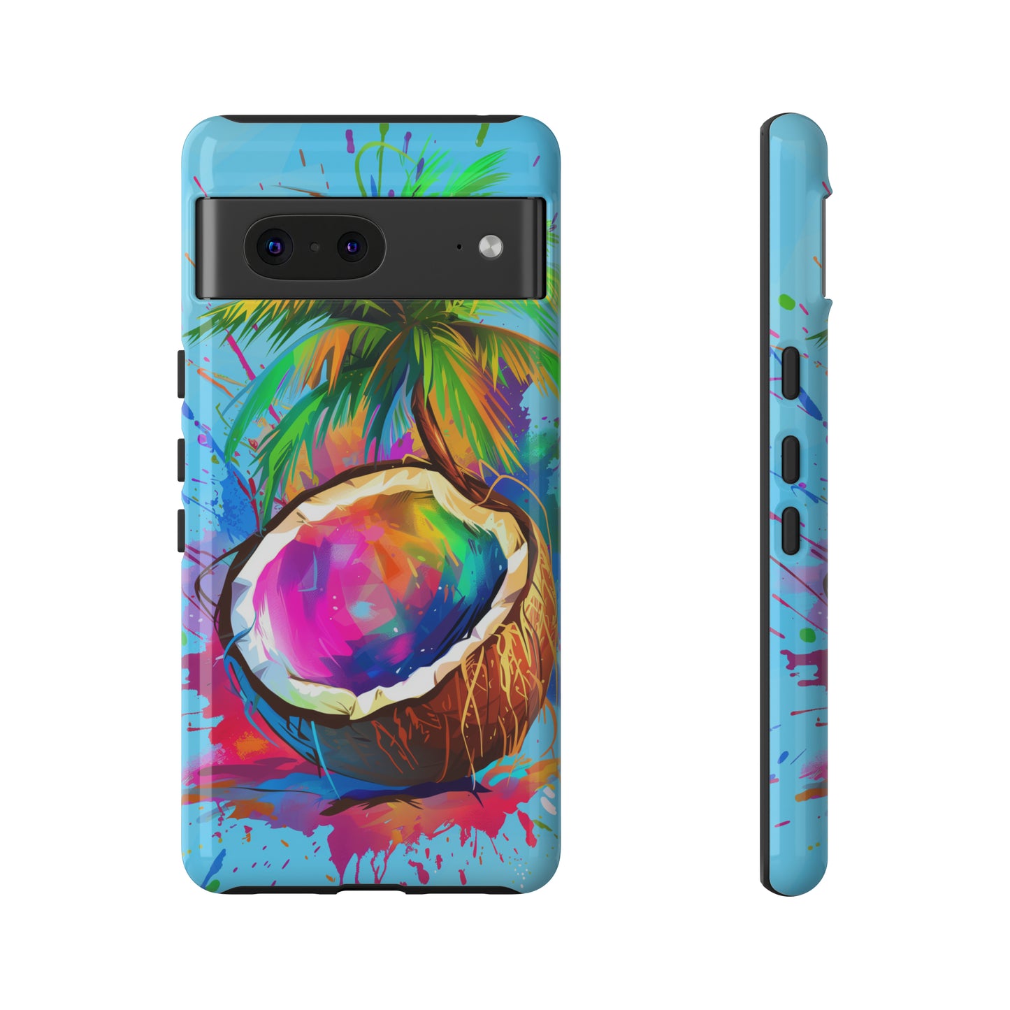 Coconut Colorful Hawaiian Tropical Phone Case, 808, Island Tropics, Wireless Compatible, Protective Cell Phone Case iPhone, Samsung, Pixel