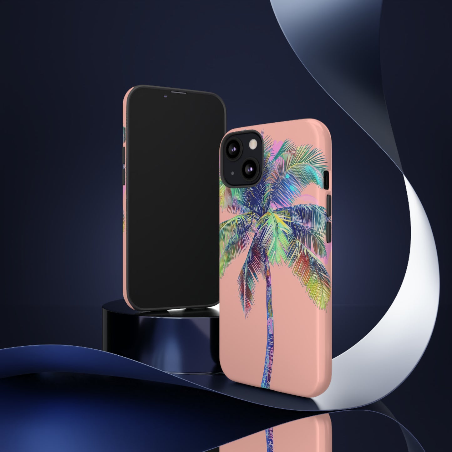 Pink Palm Tree Hawaiian Phone Case, Tropical, Hibiscus, Wireless Compatible, Protective Cell Phone Case for iPhone, Samsung, Pixel phones
