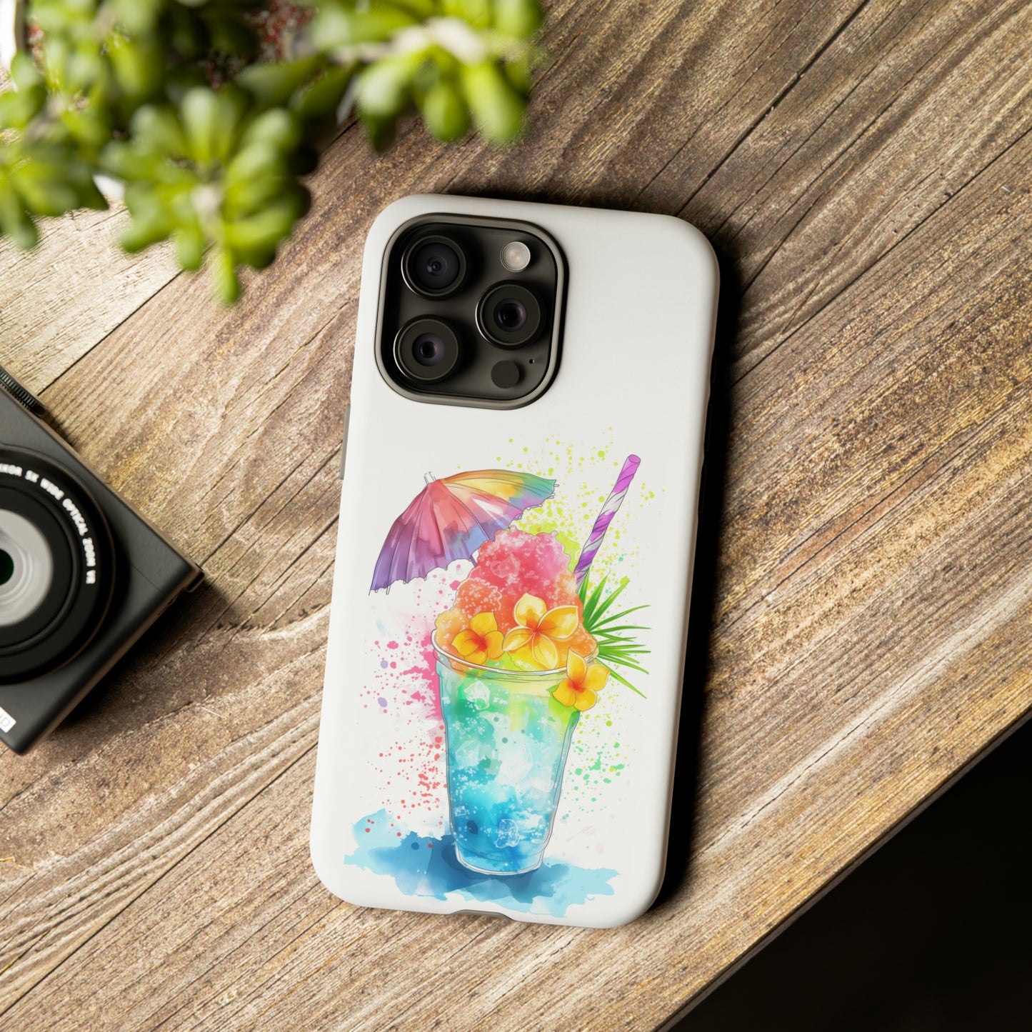 Shave Ice Plumerias Hawaiian Tropical Phone Case, 808, Island Tropics, Wireless Compatible, Protective Cell Case iPhone, Samsung, Pixel
