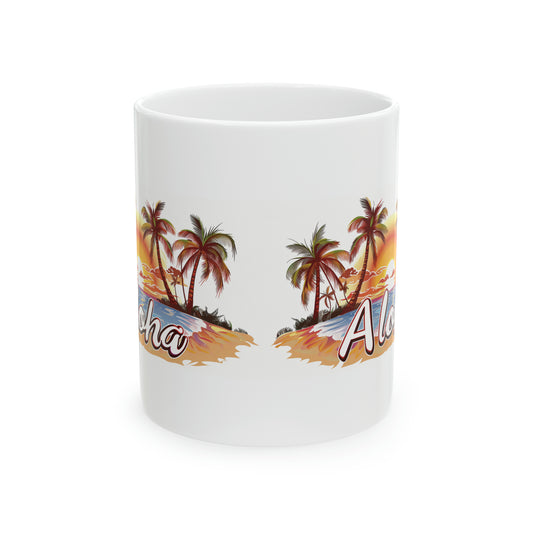 Aloha Sunset Orange Haze Dreamy Hawaiian Ceramic Mug 11oz, Hawaii Mug, HI Mug, Aloha Mug, 808 Mug, Island Mug, Tropical Mug, Coffee Mug